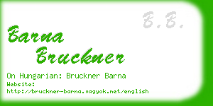 barna bruckner business card